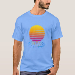 Camiseta puesta del sol de 80s Synthwave
