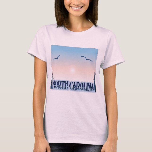 Camiseta Puesta del sol del aerógrafo de Carolina del Norte (Anverso)