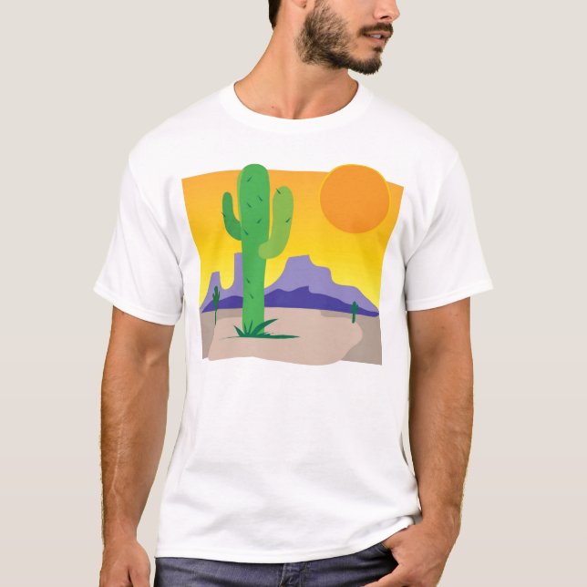 Camiseta Puesta del sol del cactus (Anverso)