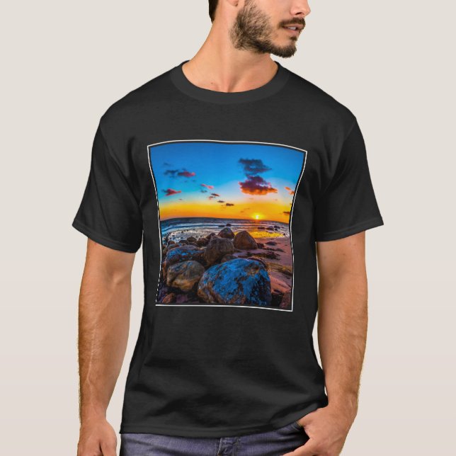 Camiseta Puesta del sol en el mar (Anverso)