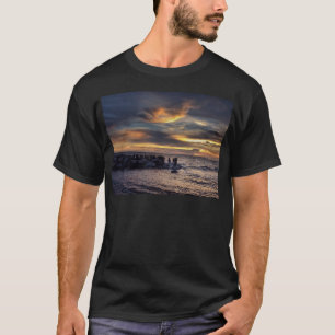 Camiseta Puesta del sol en el puerto de Charleston