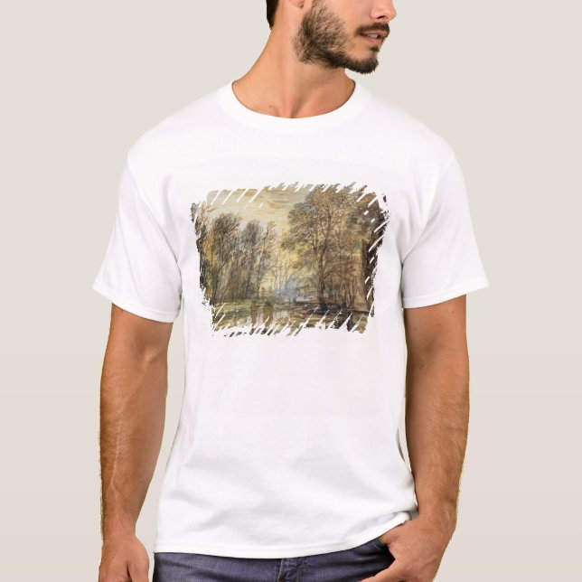 Camiseta Puesta del sol en la madera (Anverso)