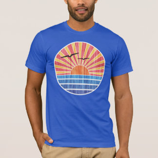 Camiseta Puesta del sol retra del océano