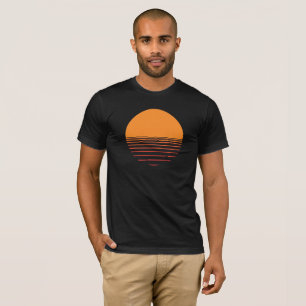 Camiseta Puesta del sol sobre el diseño del agua