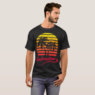 Camiseta Puesta del sol tropical de Galveston 80s
