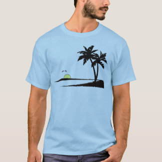 Camiseta puesta del sol tropical del verano