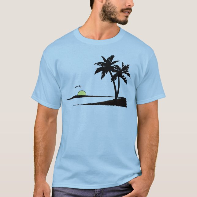 Camiseta puesta del sol tropical del verano (Anverso)