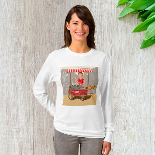 Camiseta Puesto de comida callejera colorido con vendedor s