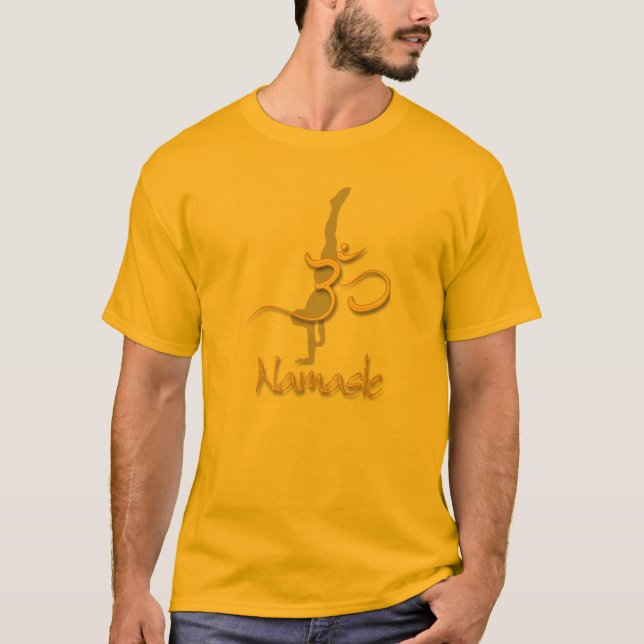 Camiseta Puesto de mano de Yoga Pose, om namaste gold para  (Anverso)