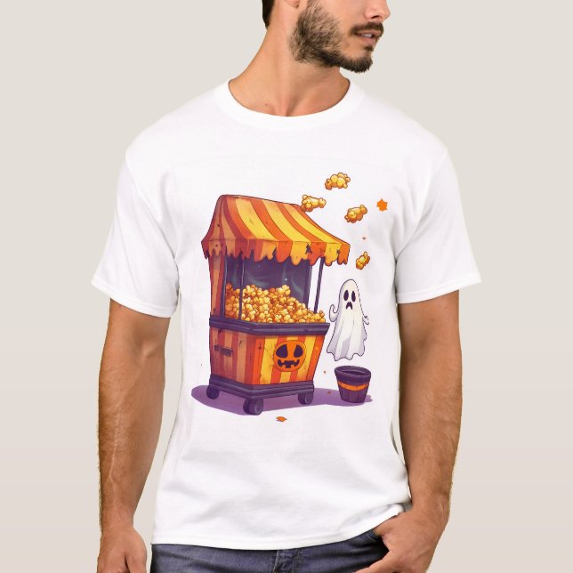 Camiseta Puesto de palomitas embrujado (Anverso)