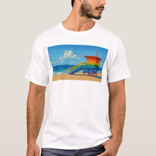 Camiseta Puesto de vigilancia del arco iris de la playa de