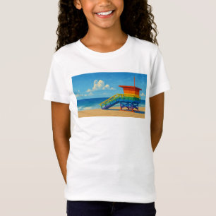 Camiseta Puesto de vigilancia del arco iris de la playa de 