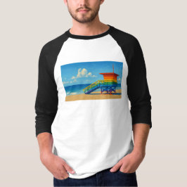 Camiseta Puesto de vigilancia del arco iris de la playa de 