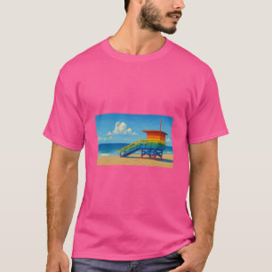 Camiseta Puesto de vigilancia del arco iris de la playa de