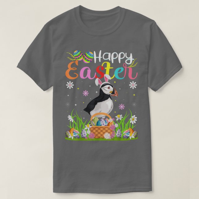 Camiseta Puffin Bird Bunny Egg Hung Funny Puffin Happy E (Diseño del anverso)