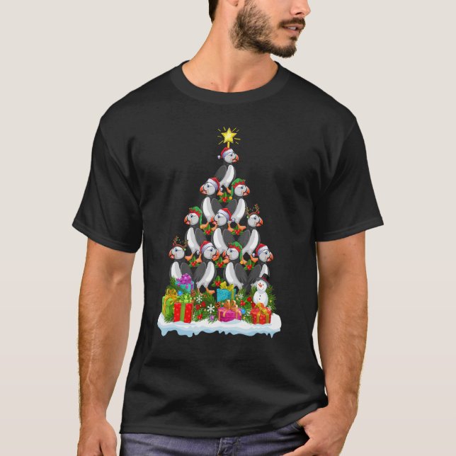 Camiseta Puffin Bird   Xmas Holiday   Puffin Christmas Tree (Anverso)