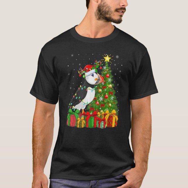 Camiseta Puffin Bird  Xmas Holiday Santa Puffin Christmas T (Anverso)