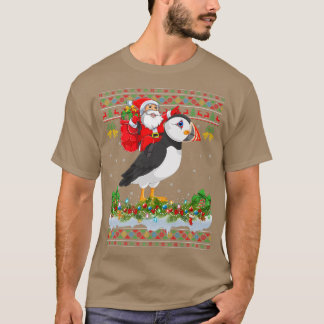Camiseta Puffin Bird Xmas Pajama Ugly Santa Riding Puffin C