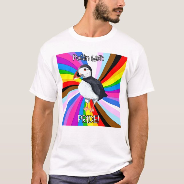 Camiseta ¡Puffin Con Orgullo! - LGBTQ+ (Anverso)