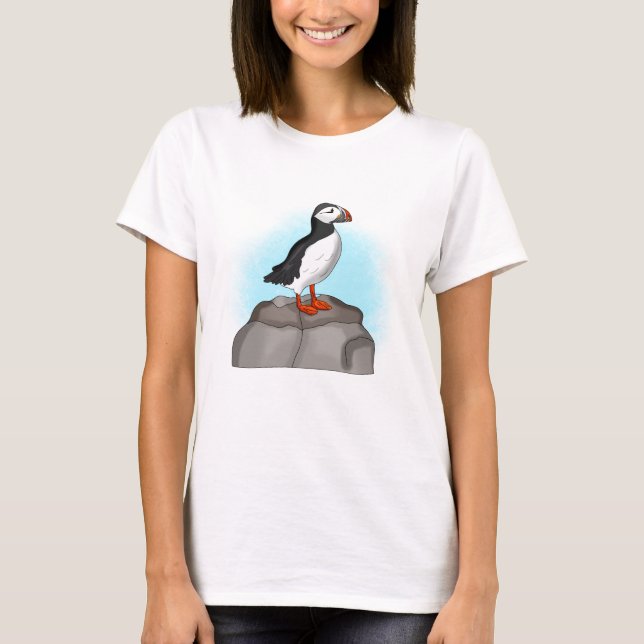 Camiseta Puffin dibujado a mano (Anverso)
