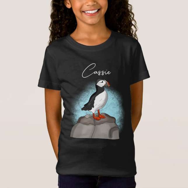 Camiseta Puffin personalizado dibujado a mano (Anverso)