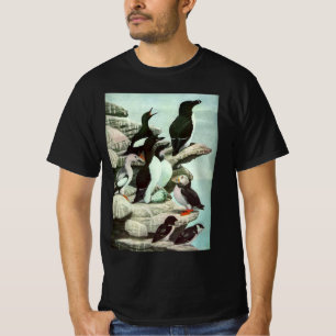 Camiseta Puffines y aves acuáticas antiguas por Louis Fuert