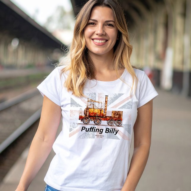 Camiseta Puffing Billy Steam Train English Locomotive (Puffing Billy Steam Train English Locomotive. Womens Basic T-Shirt)