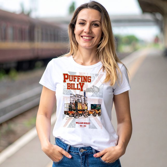 Camiseta Puffing Billy Steam Train English Locomotive (Puffing Billy Steam Train English Locomotive. Womens Basic T-Shirt)