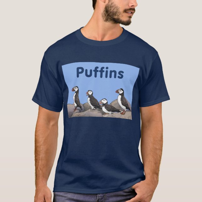 Camiseta Puffins atlánticos (Anverso)