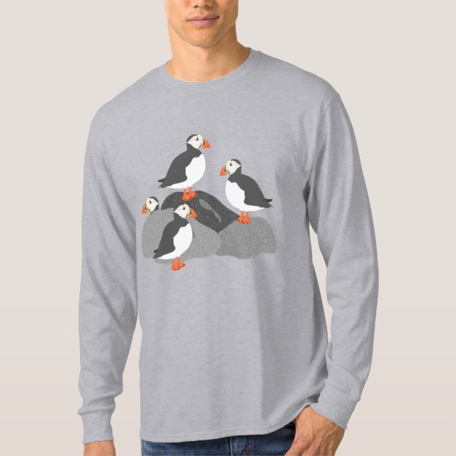 Camiseta Puffins Long Sleeve Mens (Anverso)