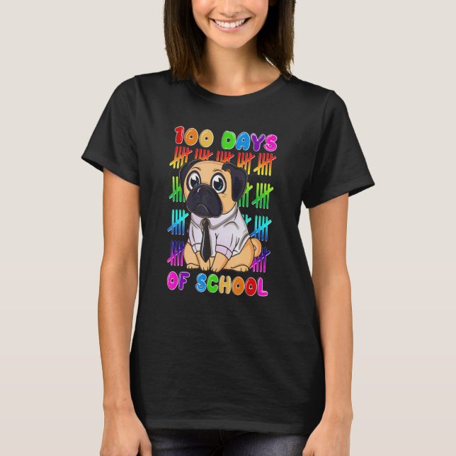 Camiseta Pug 100 Days of School 100th Day of School Boys Gi (Anverso)