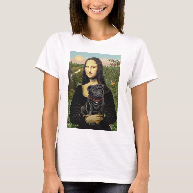 Camiseta Pug 16 (negro) - Mona Lisa (Anverso)