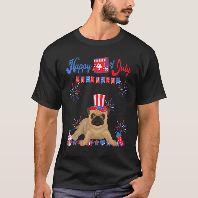 Camiseta Pug 4 de Julio (Anverso)