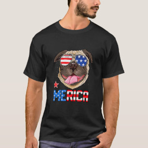 Camiseta Pug 4 De Julio Merica Hombres Mujeres Niños Americ