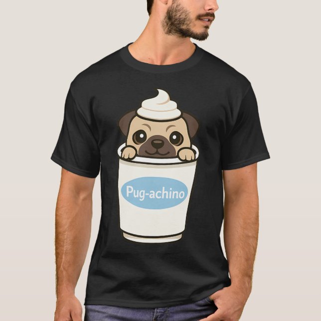 Camiseta Pug-achino perro Pug (Anverso)