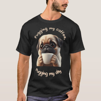 Camiseta Pug Adorable - Amante del Café