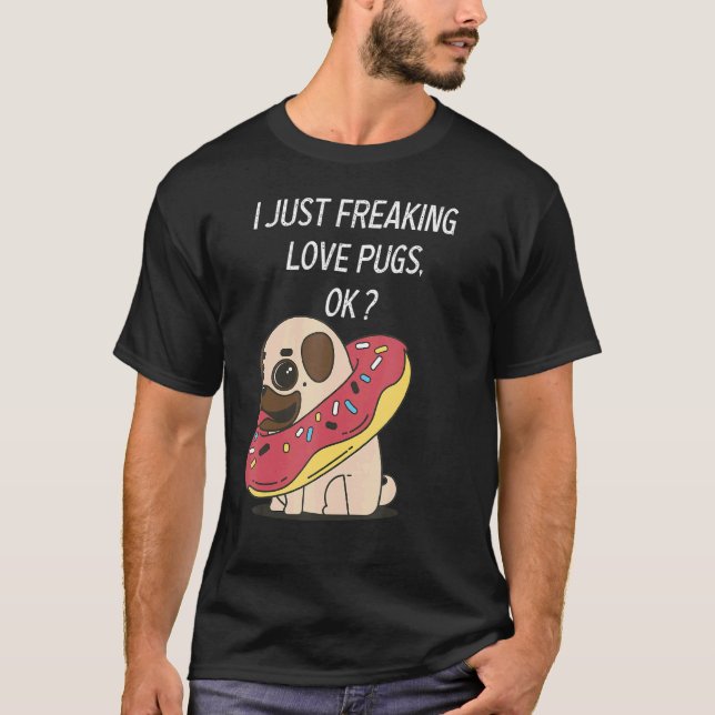 Camiseta Pug adorable amo Pug simplemente amo locamente los (Anverso)