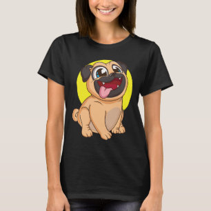 Camiseta Pug Adorable Con Cara Feliz