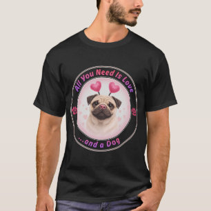Camiseta Pug Adorable con Corazones - Amante de Perros en S