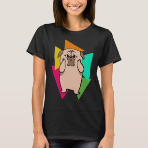 Camiseta Pug Adorable Con Triángulos Brillantes - Clásico P