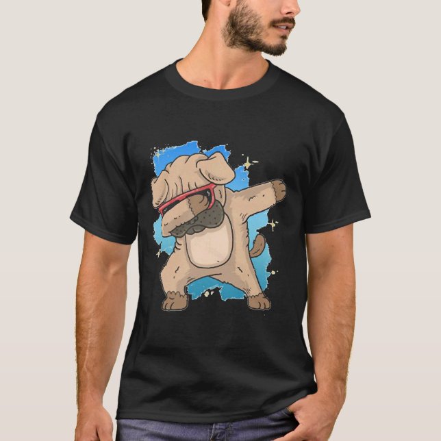 Camiseta Pug Adorable Haciendo Dab (Anverso)