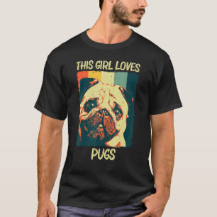 Camiseta Pug Adorable Para Niñas Mascota Perro Cachorro Raz