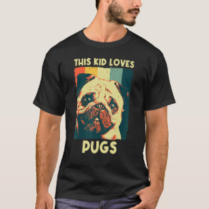 Camiseta Pug Adorable Para Niños Perro Mascota Cachorro Raz