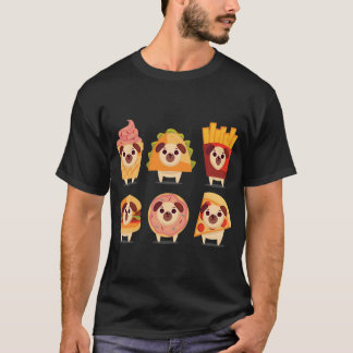Camiseta pug adorable, pug divertido, pug helado, pug taco,