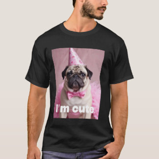 Camiseta Pug adorable rosa