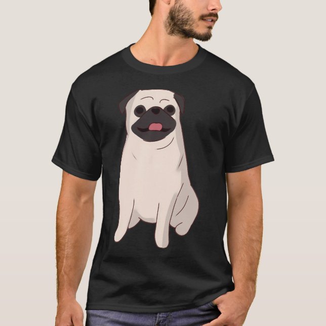 Camiseta Pug adorable sentado (Anverso)