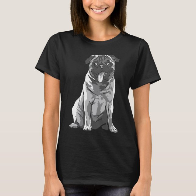 Camiseta Pug Adorable Sentado 717 (Anverso)