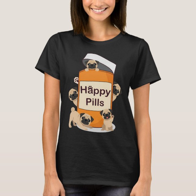 Camiseta Pug Adorable (Versión de pie 2) (Anverso)