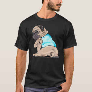 Camiseta Pug amo a mamá perro tatuado día de la madre