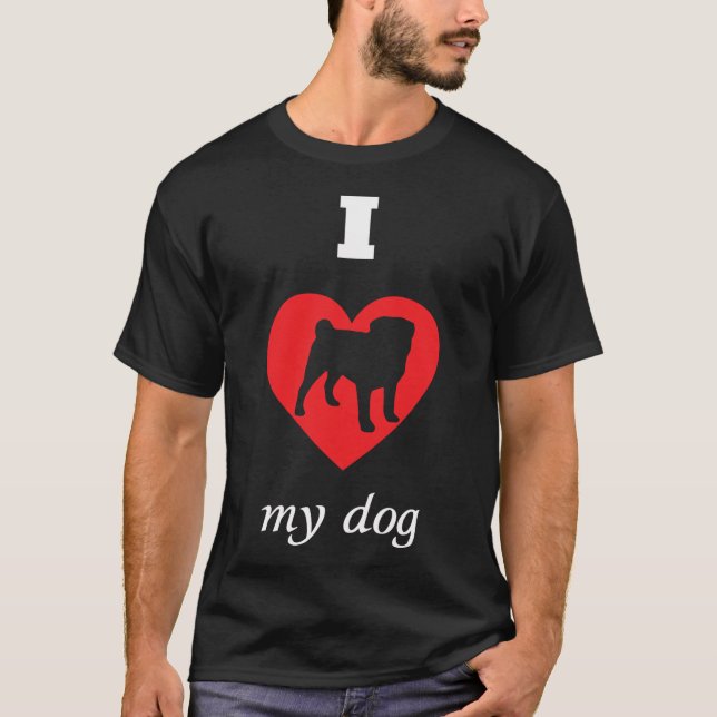 Camiseta Pug - Amo a mi perro (Anverso)